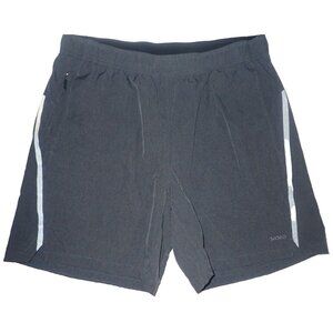 Skora Qwick Dry Shorts Men L Athletic Performance Gray Reflective Drawstring Run